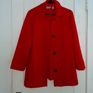 Chico’s Jacket Red with Black Buttons Size 1